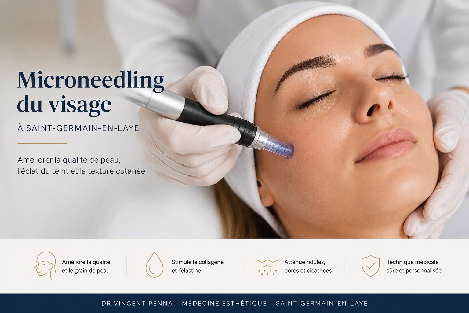 Microneedling du visage à Saint-Germain-en-Laye au cabinet du Dr Vincent Penna