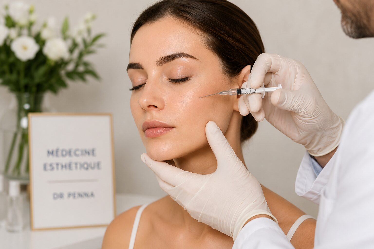 Consultation médicale avant une injection d’acide hyaluronique à Saint-Germain-en-Laye avec le Dr Penna