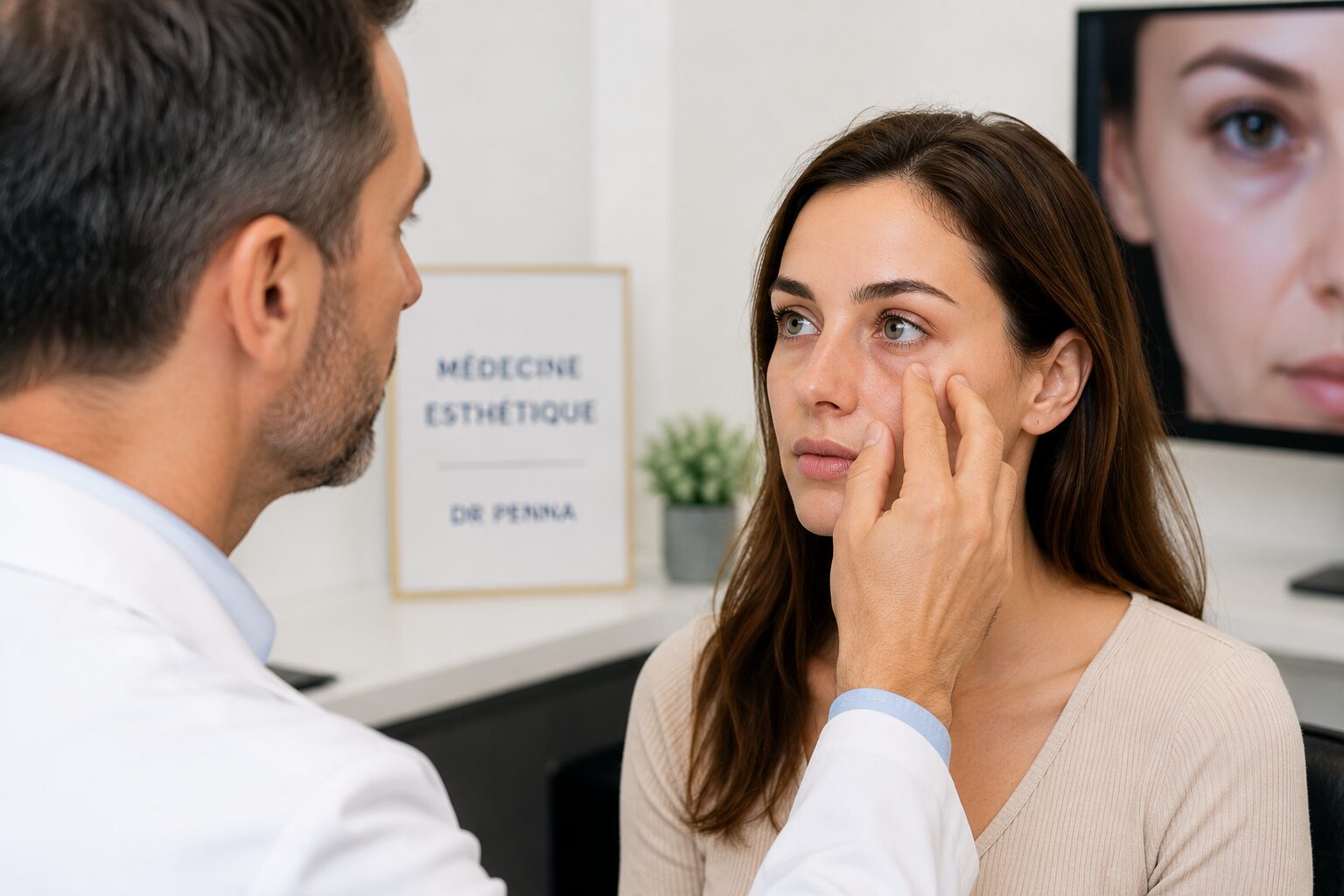 Consultation avant une injection des cernes creux à l’acide hyaluronique à Saint-Germain-en-Laye