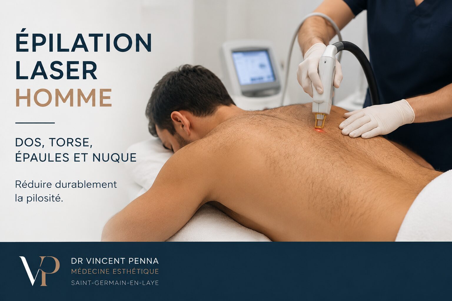 Épilation laser homme du dos, du torse, des épaules et de la nuque à Saint-Germain-en-Laye